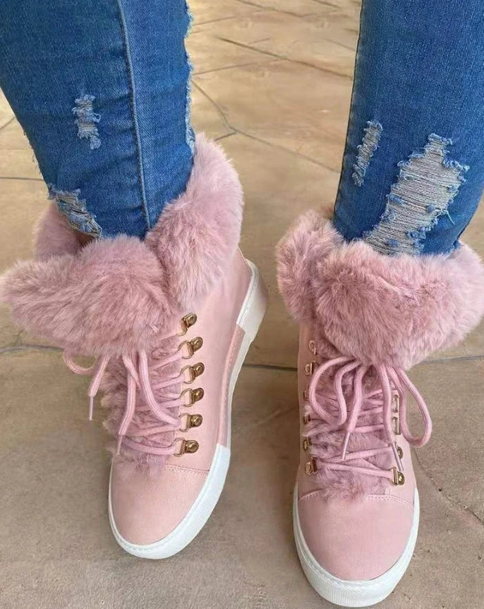 ARLA™ | Women’s Plush Snow Boots – Warm Flat Ankle