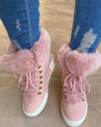 ARLA™ | Women’s Plush Snow Boots – Warm Flat Ankle