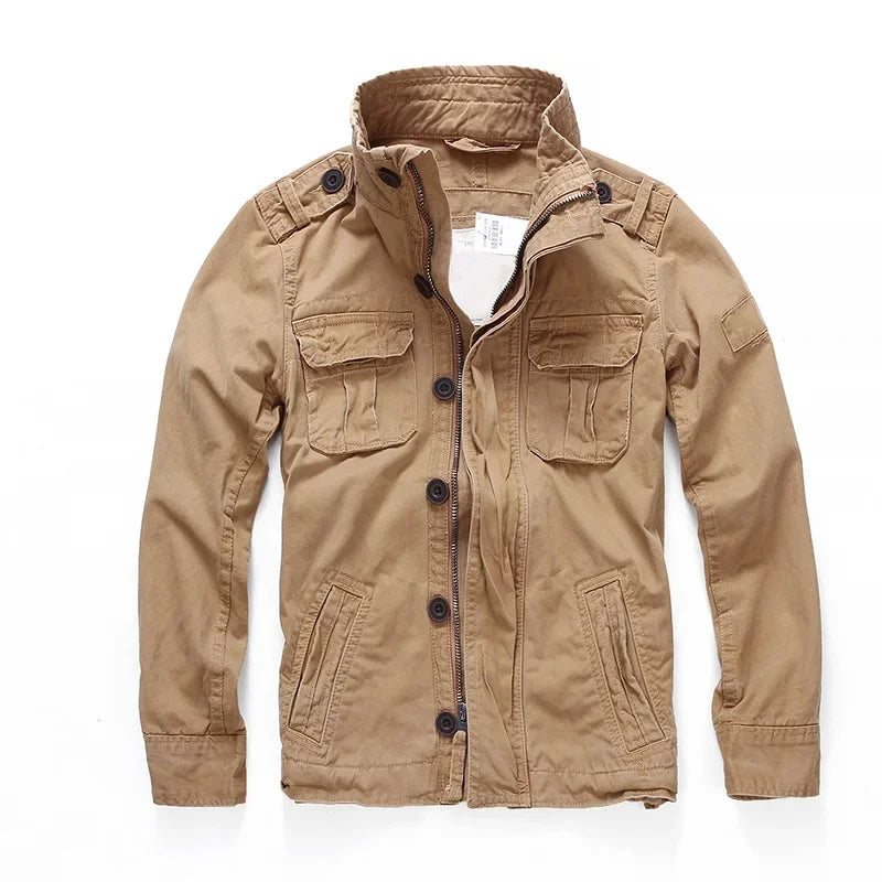 Keston Cargo Denim Jacket For Men With Heavyweight Denim Soft Cotton Lining And Multiple Utility Pockets