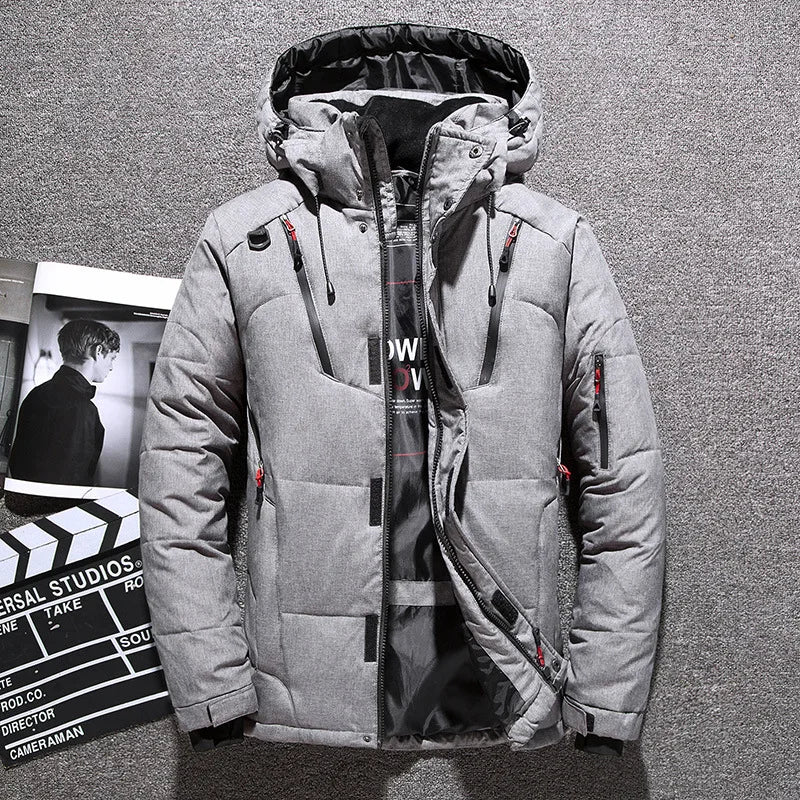 Isaiah Puffer Jacket For Men With Detachable Hood And Storm Flap Winter Outerwear TrendAura