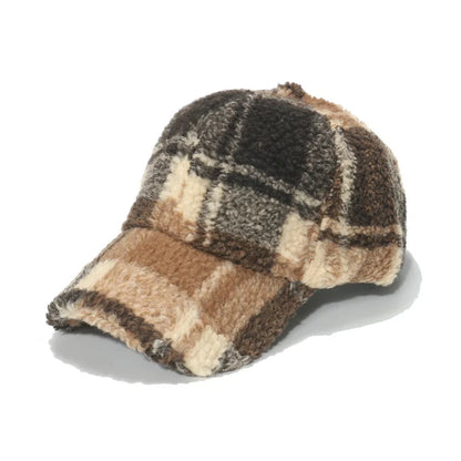 Highland Sherpa Cap Cotton Sherpa Exterior With Adjustable Fit Lumberjack Plaid For Outdoor Enthusiasts