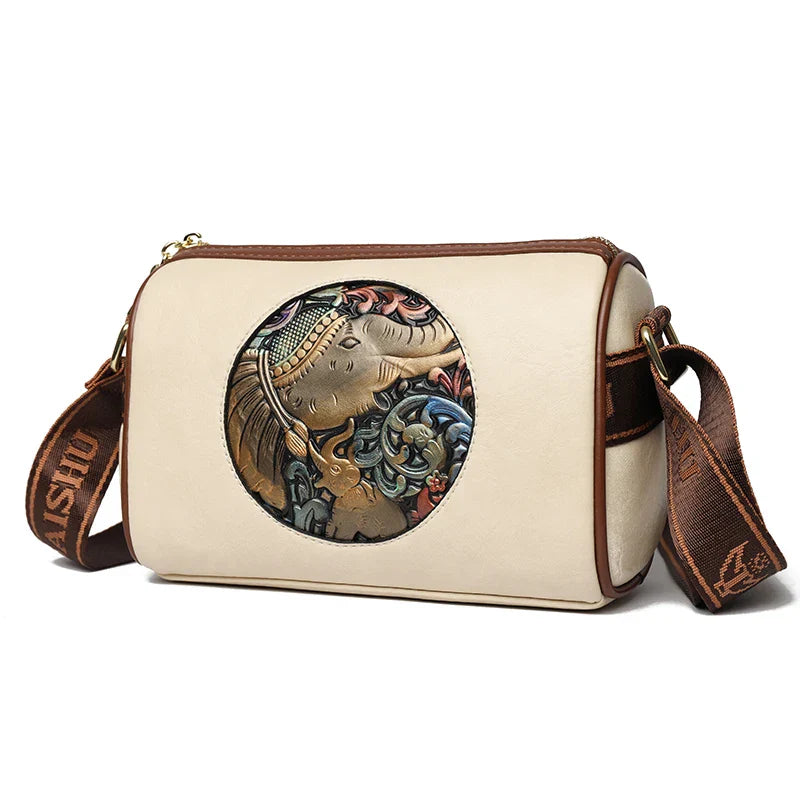 TrendAura Embossed Elephant Leather Shoulder Bag - Symbol Of Luck, Strength And Wisdom