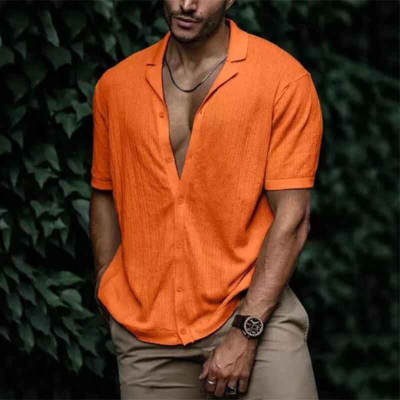 Javal Mens Cotton Shirt For Men Summer Breathable Lightweight Button Down Modern Fit