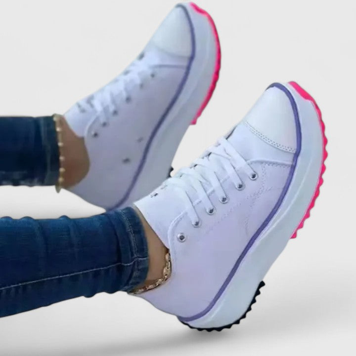 Kelly Canvas Sneakers For Women Lace Up Platform Shoes That Elevate Everyday Comfort