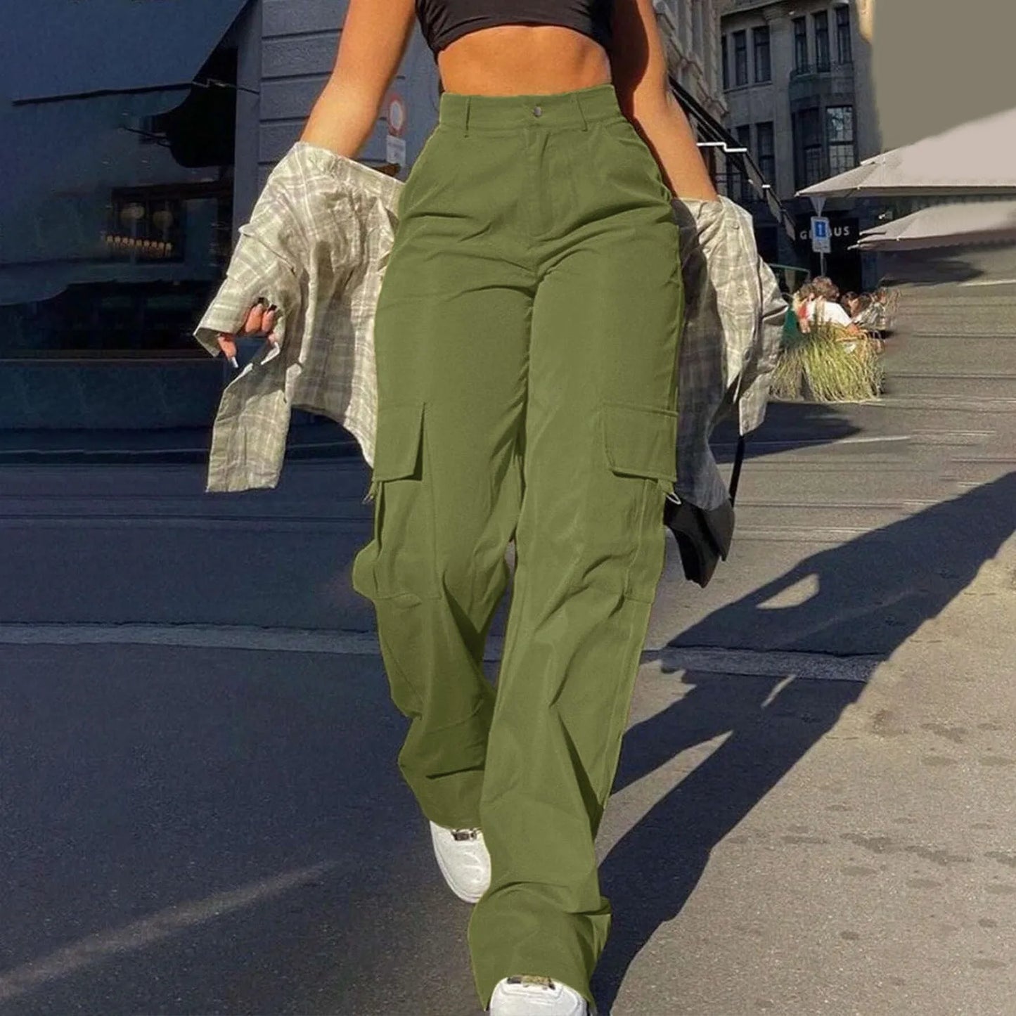 Kate | Women’s High-Waist Wide-Leg Cargo Trousers