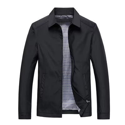 Men's Lightweight Spring Jacket Windbreaker for Golf and Outdoor Wear with Check Lining