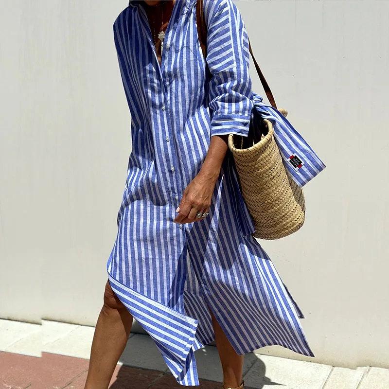 Sophie | Elegant Striped Shirt Dress for Women