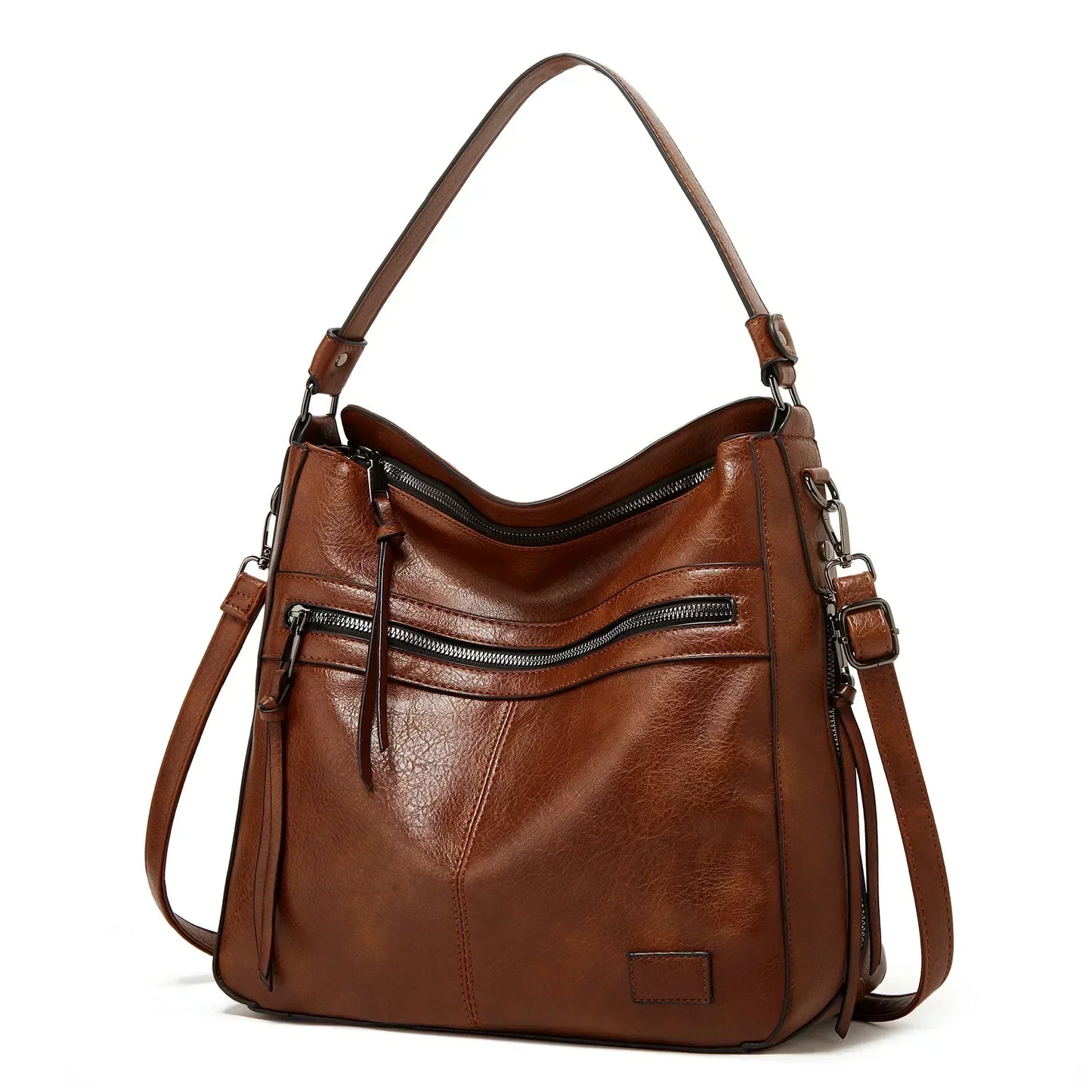 Maya Retro Shoulder Bag for Women Vintage Tassel Tote with Organized Interior and Soft PU Leather