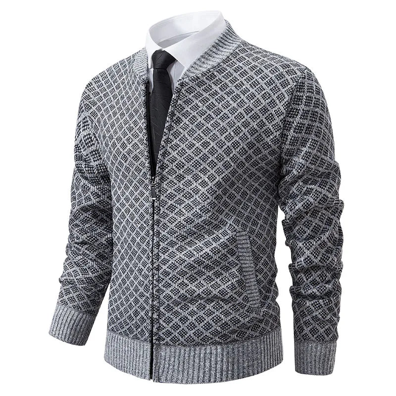 TrendAura Renford Professional Cardigan Jacket For Men With Tailored Fit And Full Zip