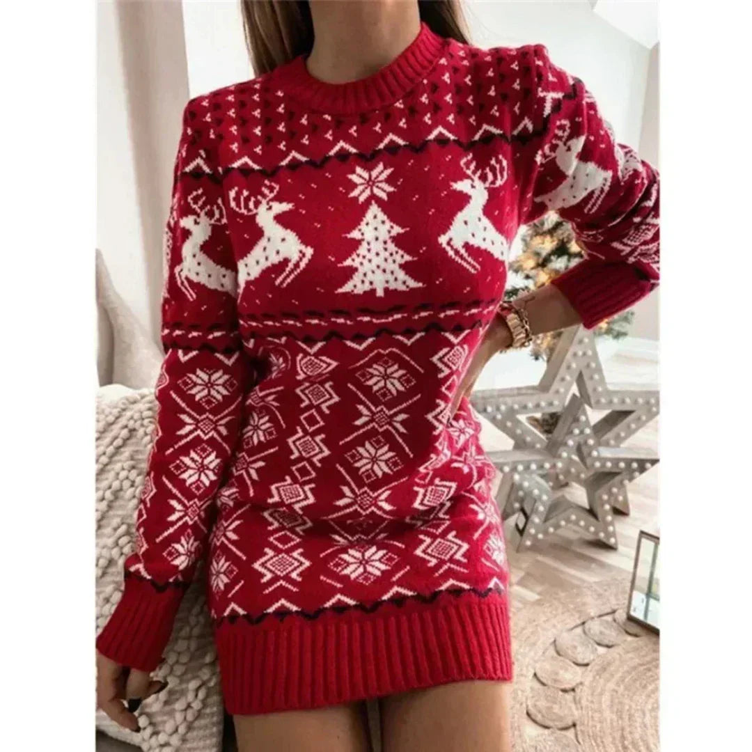 Women's Christmas Knit Dress - Warm, Festive, and Wonderfully Comfortable