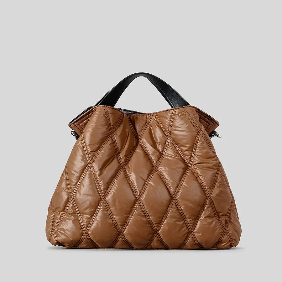 TrendAura Arca Tote Bag - Diamond Quilted Design With Cotton Down Filling And Spacious Interior