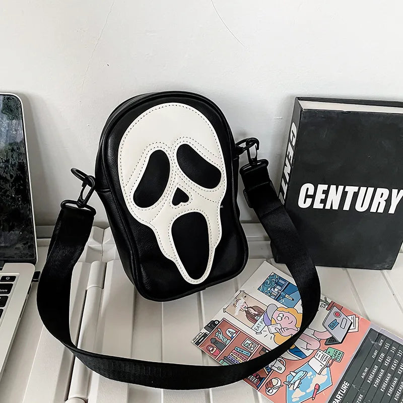 TrendAura Scream Leather Crossbody Bag - Iconic Style With Smooth Leather, Adjustable Strap, Secure Zip Closure