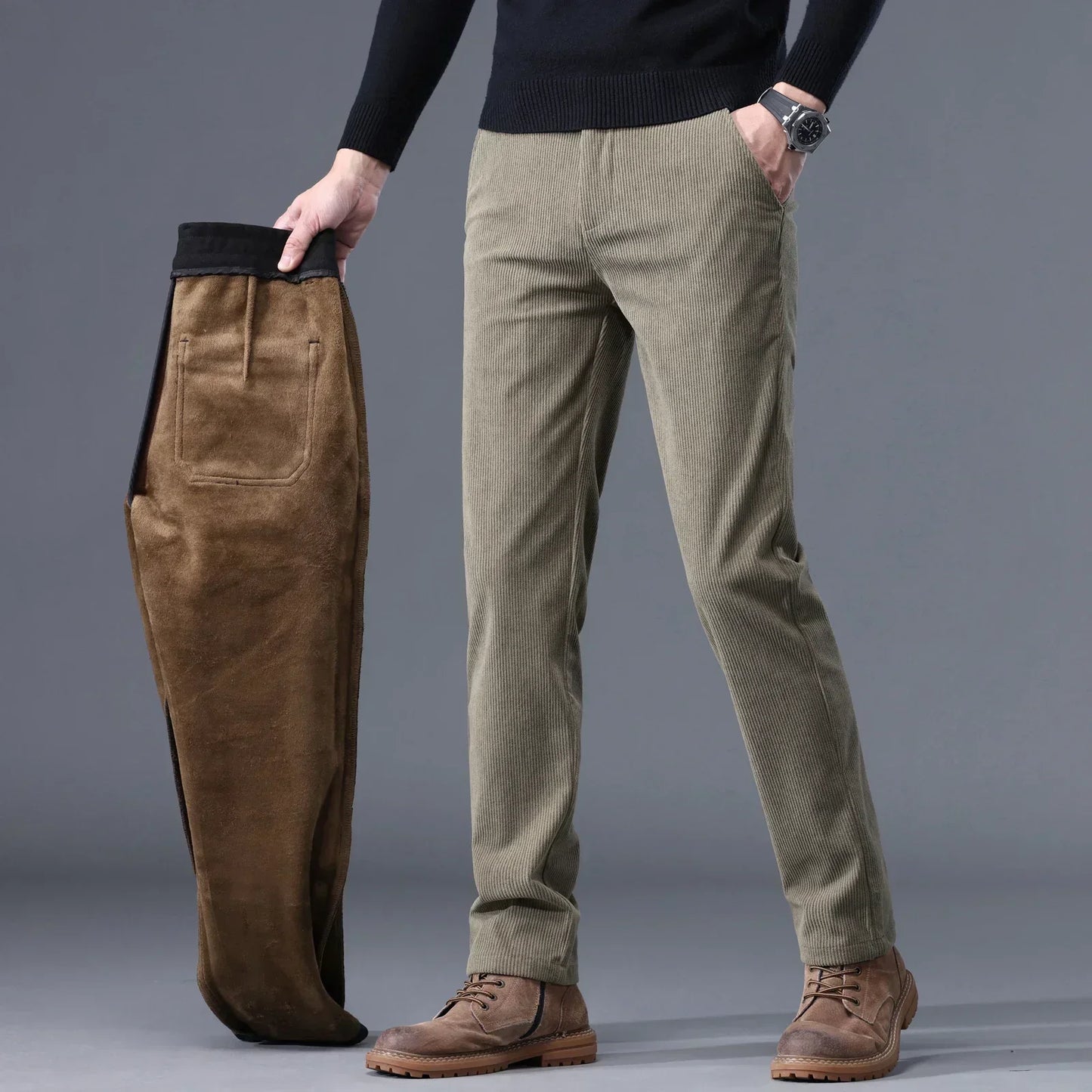 Gabriel Men's Winter Fleece-Lined Warm Pants For Cold Weather Outdoor Activities