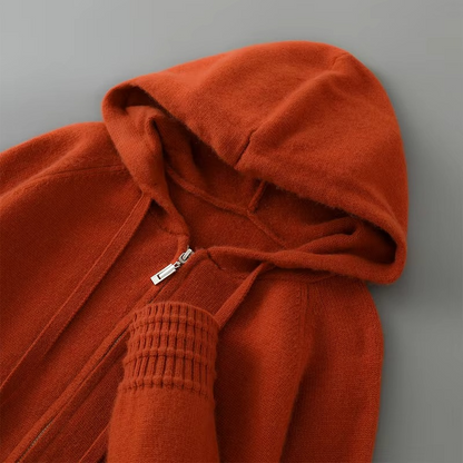 Men's Merino Wool Hooded Cardigan Sweater Jacket Sizes S-XXXL Warmth With Refined Style