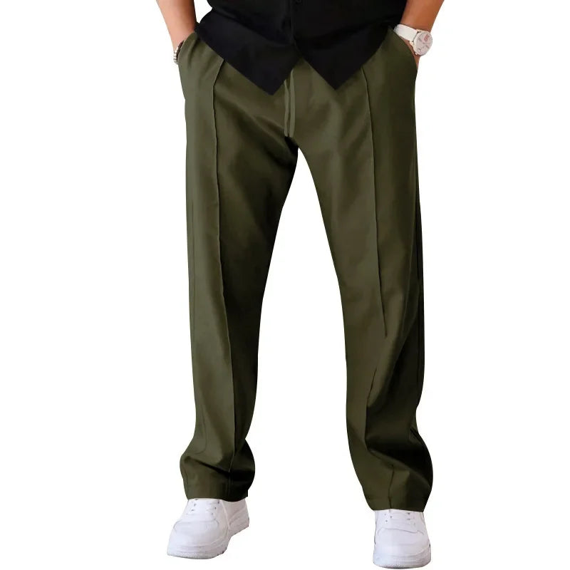 Dylan Men's Loose-Fit Formal Trousers By TrendAura Navy Blue Dress Pants For Business Meetings And Formal Events