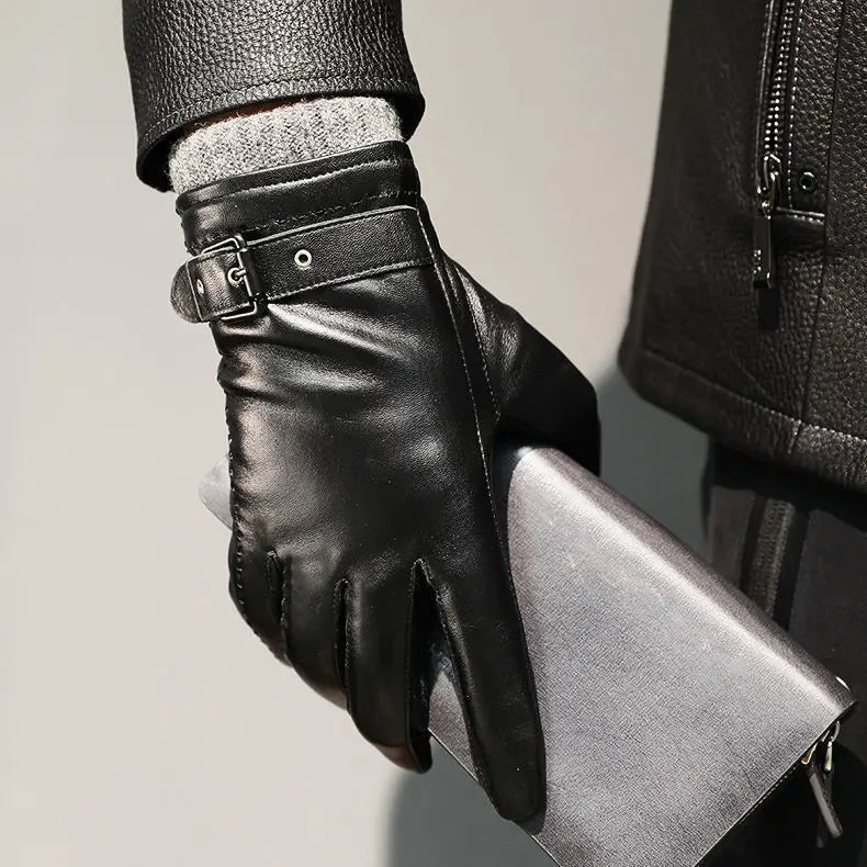 Henry Fitted Leather Gloves With Buckle Strap Wrist Length For Women Refined Winter Fashion