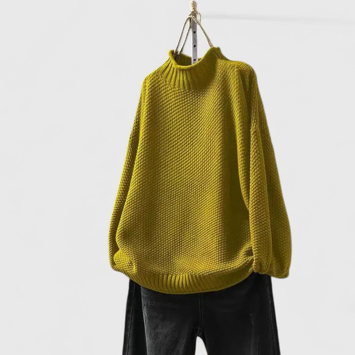 Women's Knit Sweater with Relaxed Fit and Soft Texture