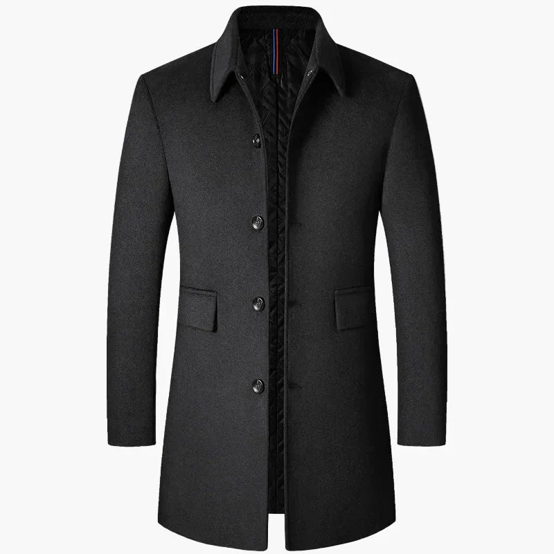 Korean Style Modern Coat For Men With Classic Lapel Mid Length For Autumn And Winter