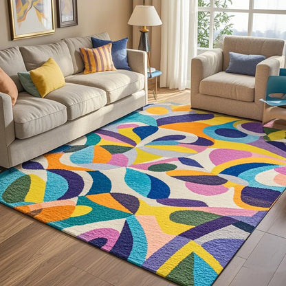 Carpet living room velvet sofa coffee table bedroom dopamine color live stream dirt-resistant floor mat can be hand washed