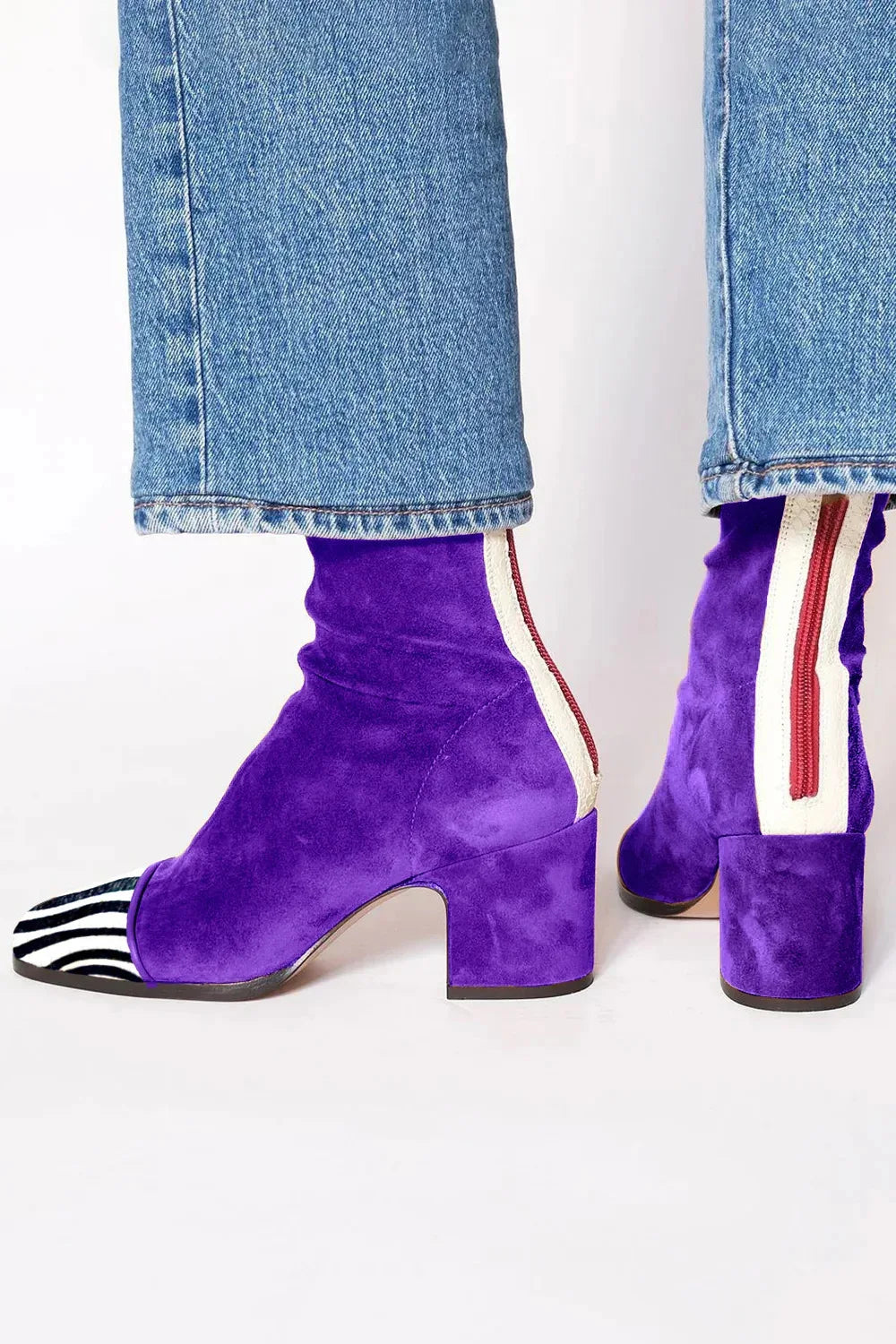 Women's Square Toe Heeled Boots with Sturdy Heel and Versatile Design