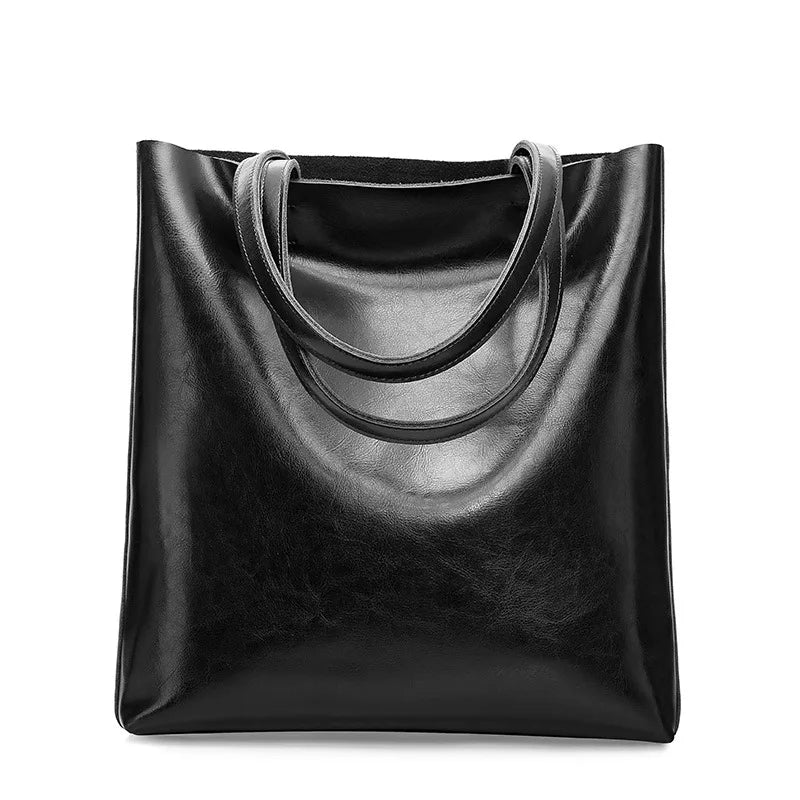 TrendAura Holly Leather Structured Tote Bag - Timeless Shape For Everyday Use And Travel