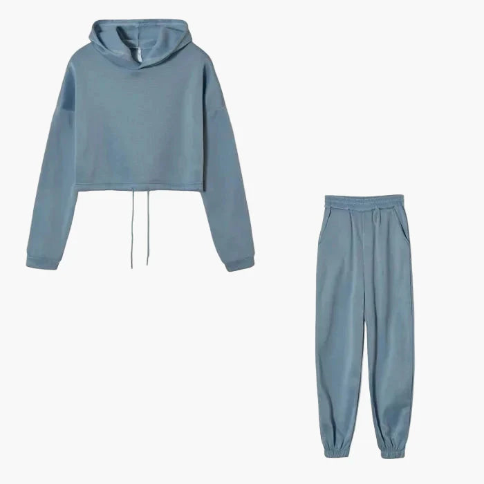 Women's Two-Piece Lounge Set – Fashionable Hoodie & Jogging Pants for Leisure and Everyday Use