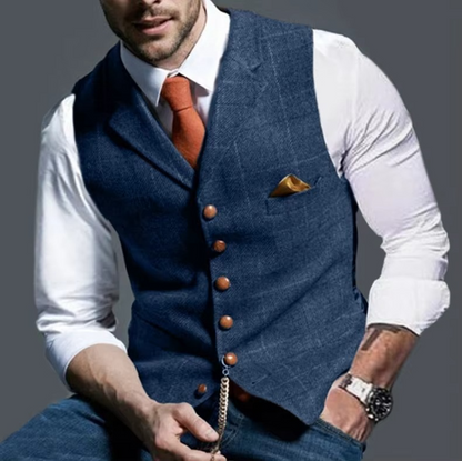 Mens Tweed Striped Waistcoat Vest For Business Formal Weddings And Elegant Events TrendAura