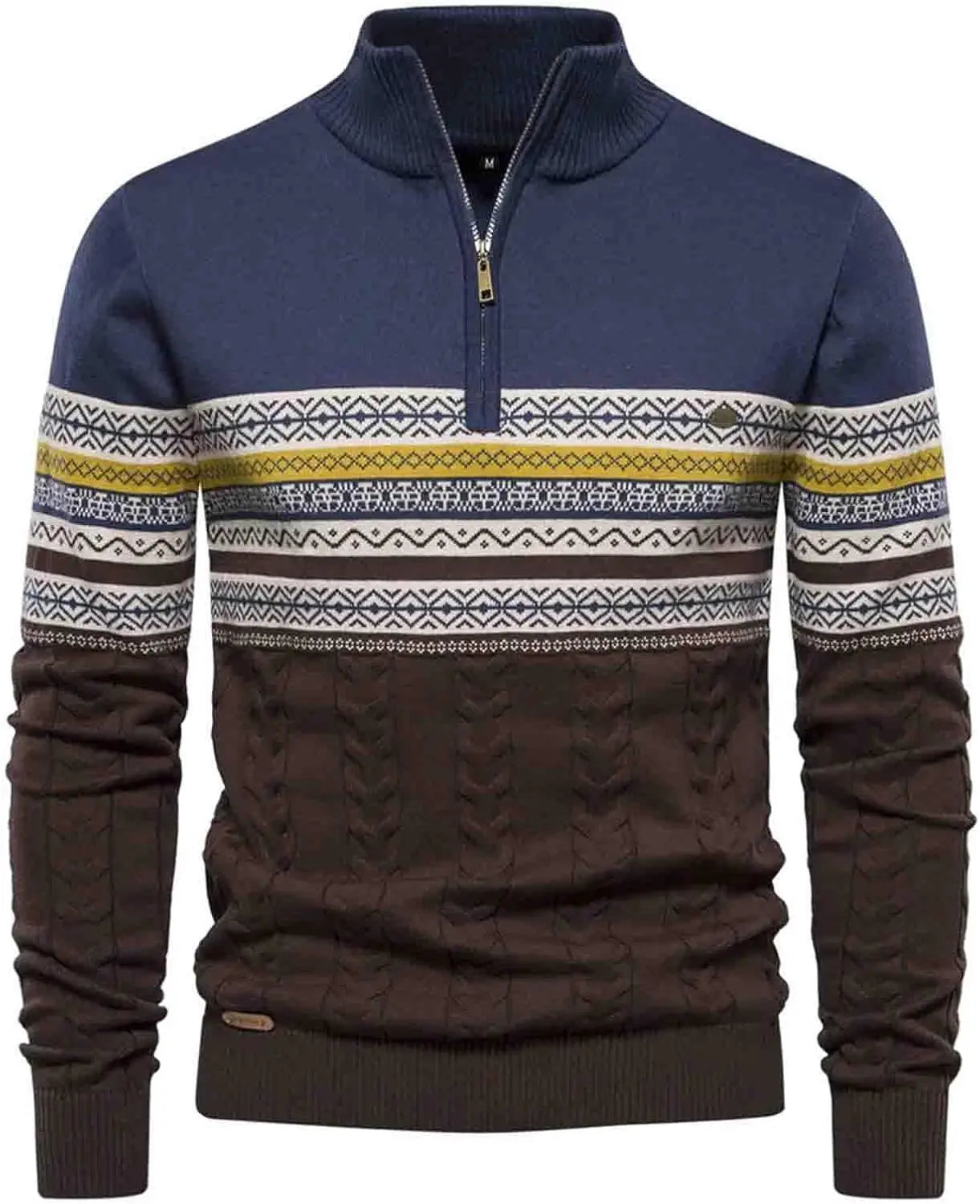 Oliver Quarter Zip Sweater By TrendAura Classic Knit Pullover With Stand Up Collar For Autumn And Winter