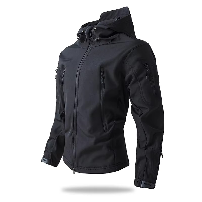 TrendAura Men’s Soft Shell Outdoor Fleece Jacket Windproof Weather Protection All Day Warmth