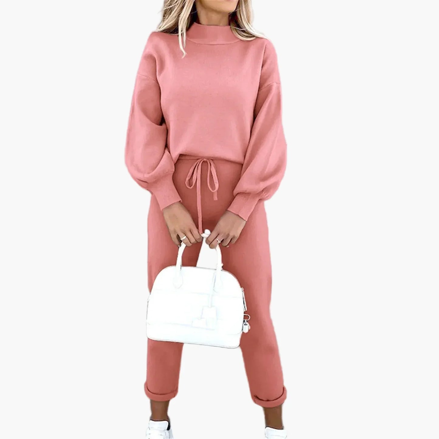 Women's Casual Two-Piece Set – Fashionable Lounge Outfit with Wide-Leg Pants and Long-Sleeve Shirt, Perfect for Everyday & Streetwear