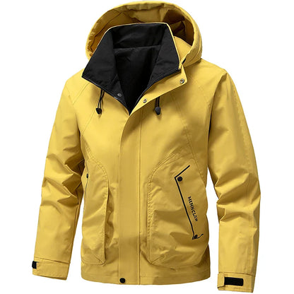 Men's Hooded Ski Jacket With Front Zipper For Cold Weather Outdoor Winter Sports Reliable Warmth