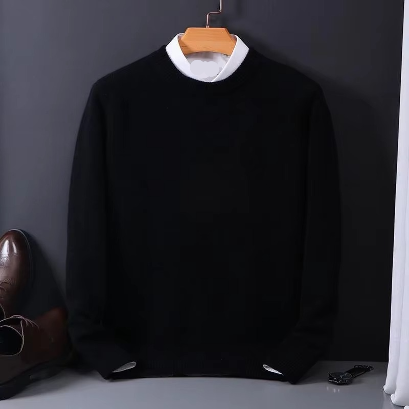 Men's Oversized Cashmere Knit Sweater O Neck Pullover M to 3XL Warm Cozy Style TrendAura