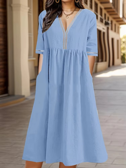 Carlotta | Airy women's dress with V-neck for summer and beach