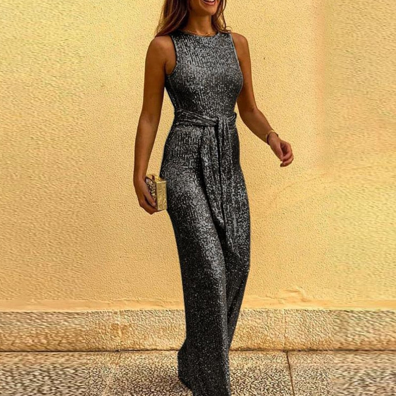 Sparkling Seductive Jumpsuit, Bare Shoulders and Back