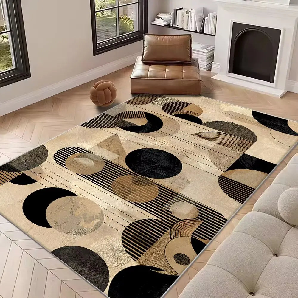 Modern Abstract Style Large Living Room Carpet Decoration Home Rugs for Bedroom Non-slip Lounge Rug Mat for Children Washable