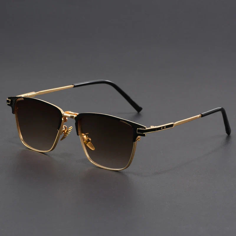 Voltage Polarized Titanium Sunglasses by TrendAura Ultra Lightweight Half Frame with Glare Free Lenses