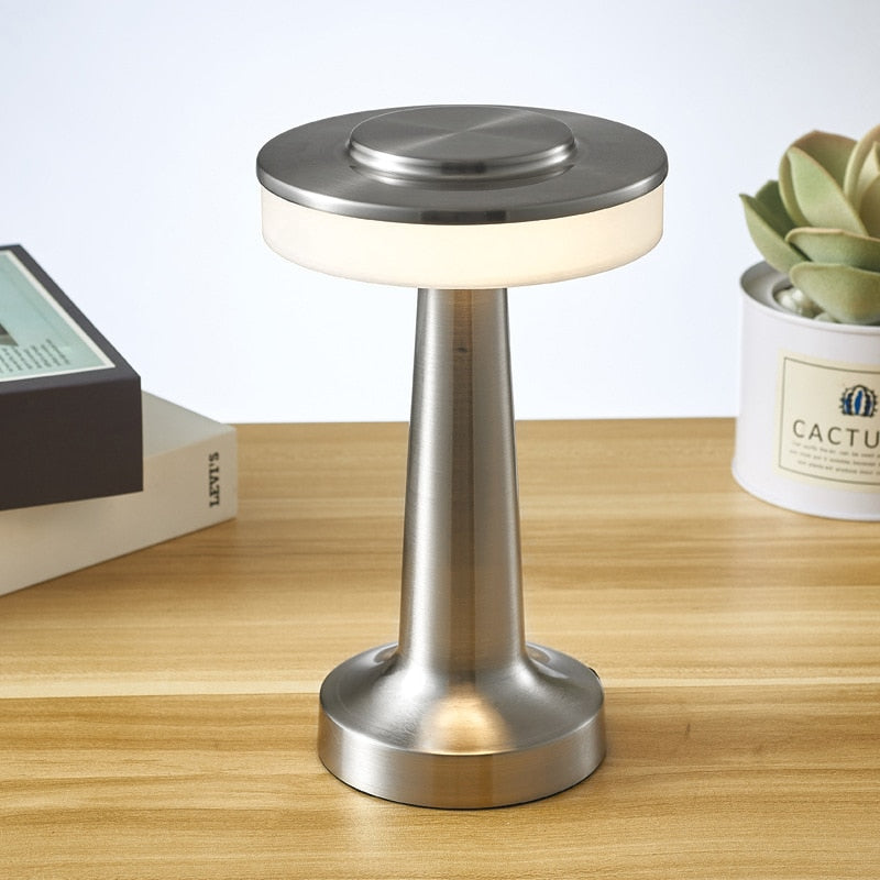 Lumey Retro Table Lamp With Touch Function For Living Room And Office Chrome Finish Elegant Modern Lighting