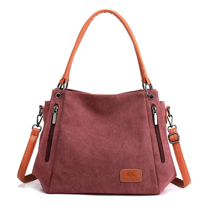 TrendAura Veyora Luxe Canvas Tote Bag - Premium Canvas Construction Spacious Interior Zipper Closure For Versatile Carry