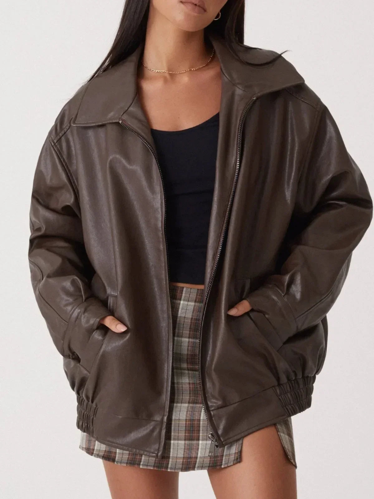 Carol - Oversized Leather Jacket