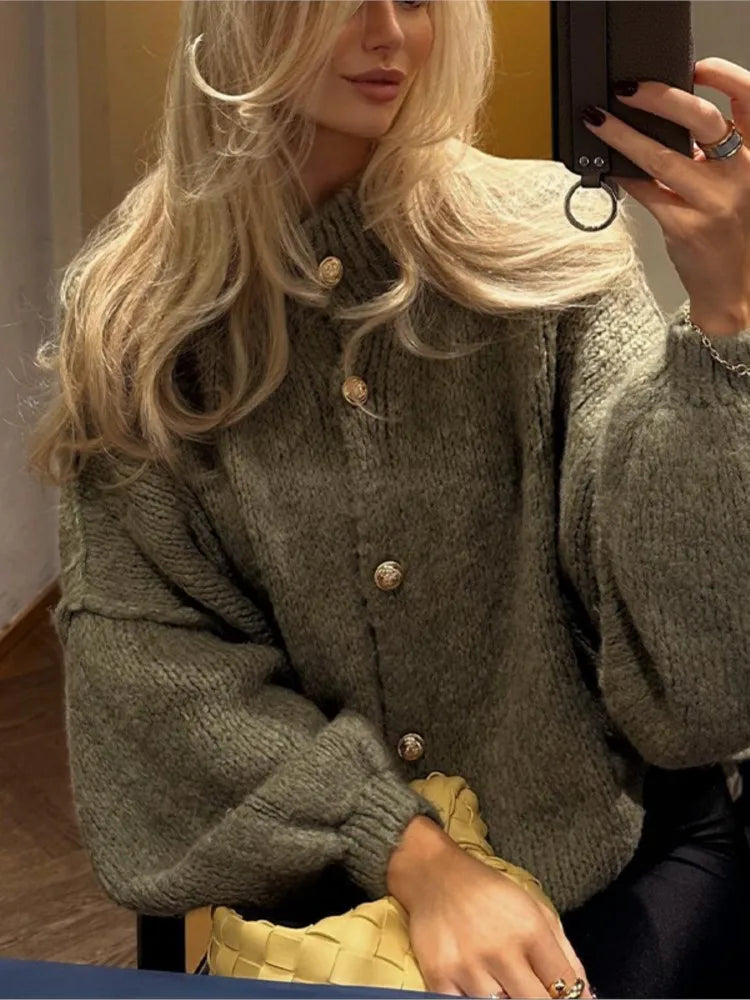 Harper | Women’s Winter Relaxed Fit Knit Button Cardigan
