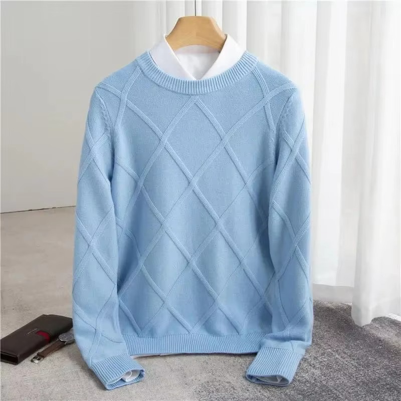 TrendAura Mens Classic Cashmere Crewneck Sweater For Warmth And Timeless Style Everyday Cozy