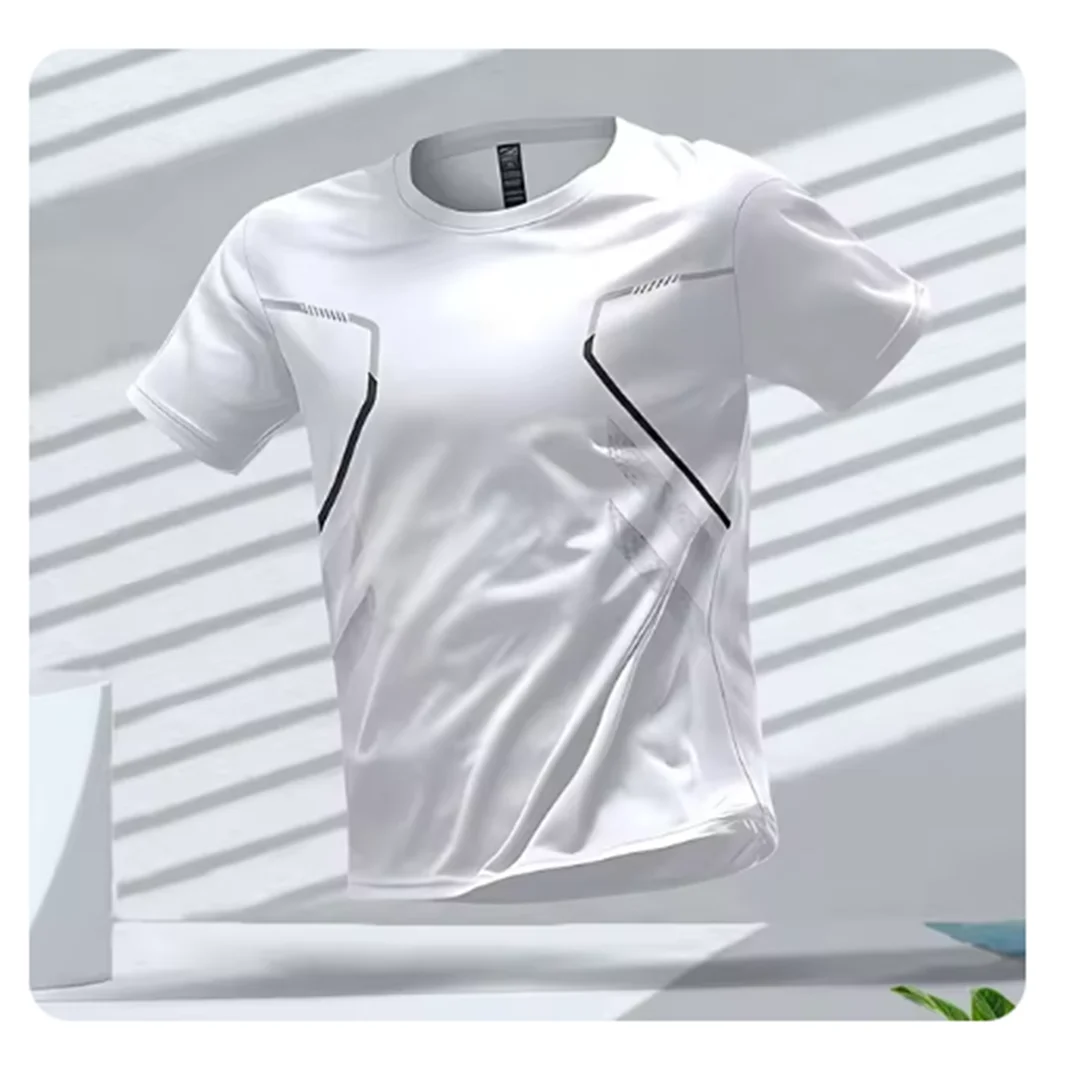 Stridez QuickDry Mens Sport Shirt Ice Silk Breathable MoistureWicking Tee For Running Training Outdoors