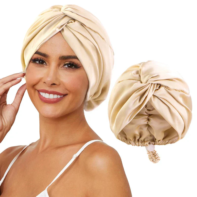 Adjustable silk turban for women - sleep and chemo cap