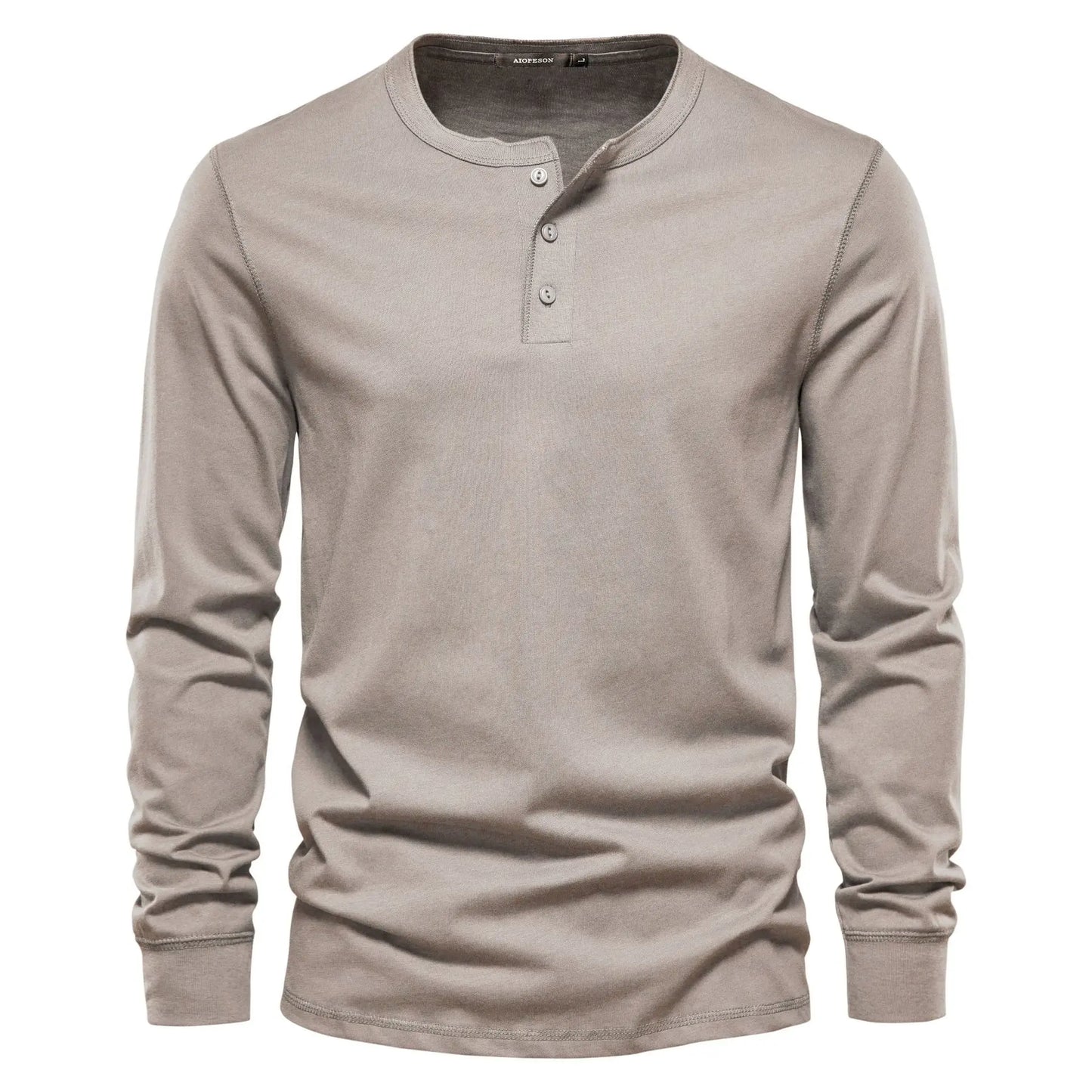 Christopher Mens Long Sleeve Henley Shirt Navy Blue Classic Casual Top For Modern Comfort