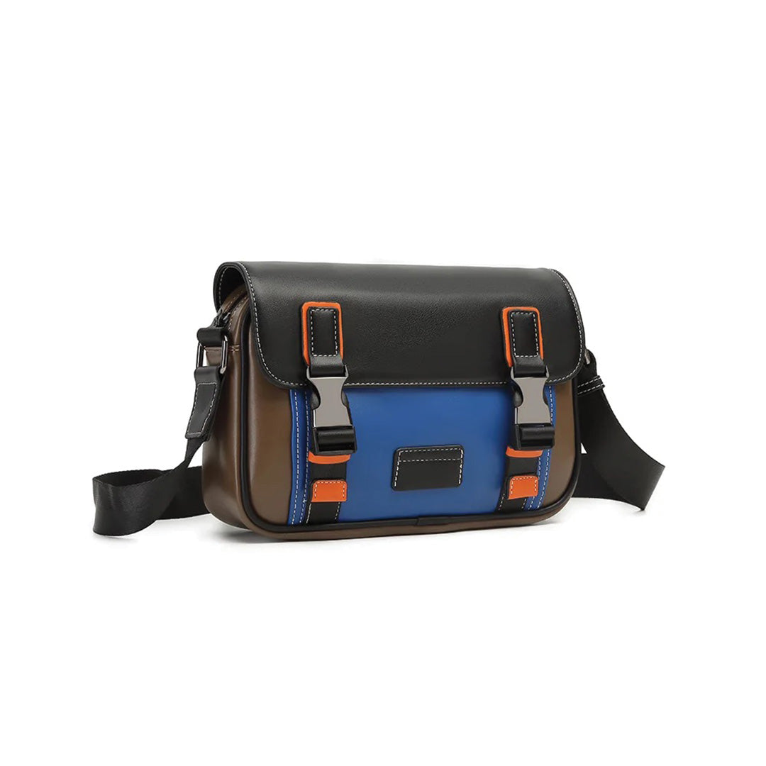 TrendAura Varsity Club Messenger Bag - Lightweight Leather Exterior with Nylon Interior and Secure Snap Closure