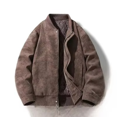 Spring 2025 Men's Lightweight Hong Kong Style Leather Jacket Casual Streetwear Bomber Coat TrendAura