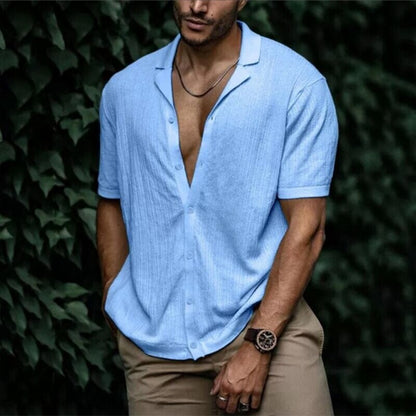 Javal Mens Cotton Shirt For Men Summer Breathable Lightweight Button Down Modern Fit