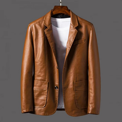 TrendAura Mens Vintage Motorcycle PU Leather Jacket With Button Pocket Design For Classic Biker Style And Fall Wear