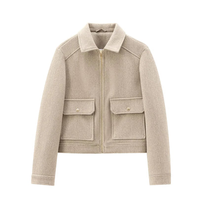 Jasmine | Women’s Casual Zip Front Pocket Jacket