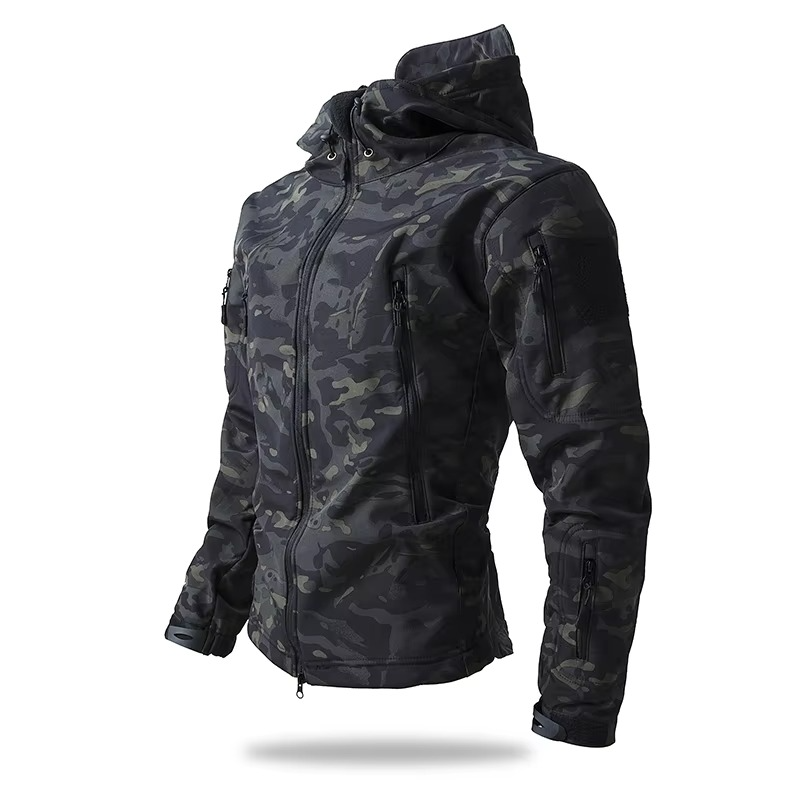 TrendAura Men’s Soft Shell Outdoor Fleece Jacket Windproof Weather Protection All Day Warmth